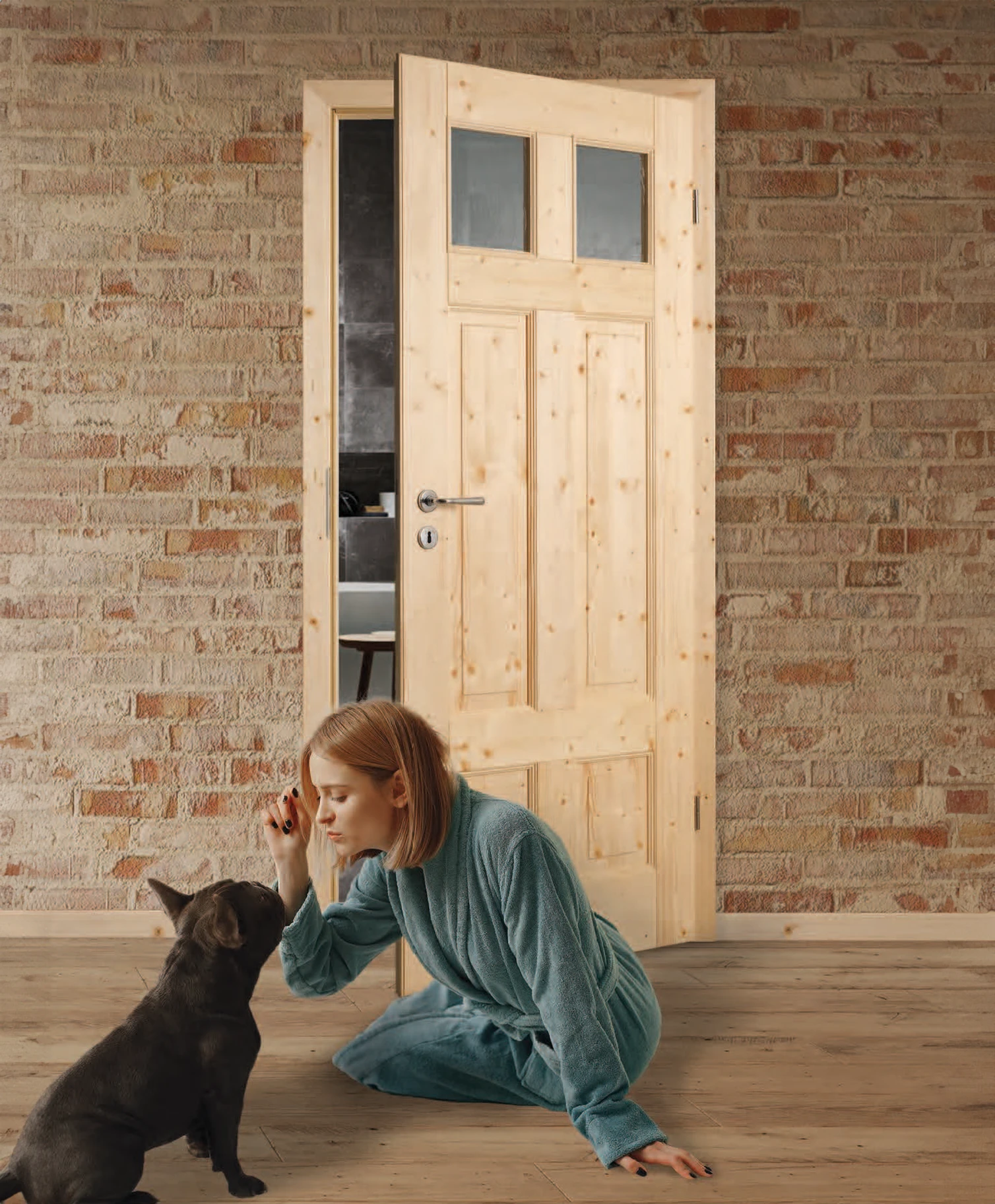 BAWO Landhaustür in Zuhause mit Frau & Hund