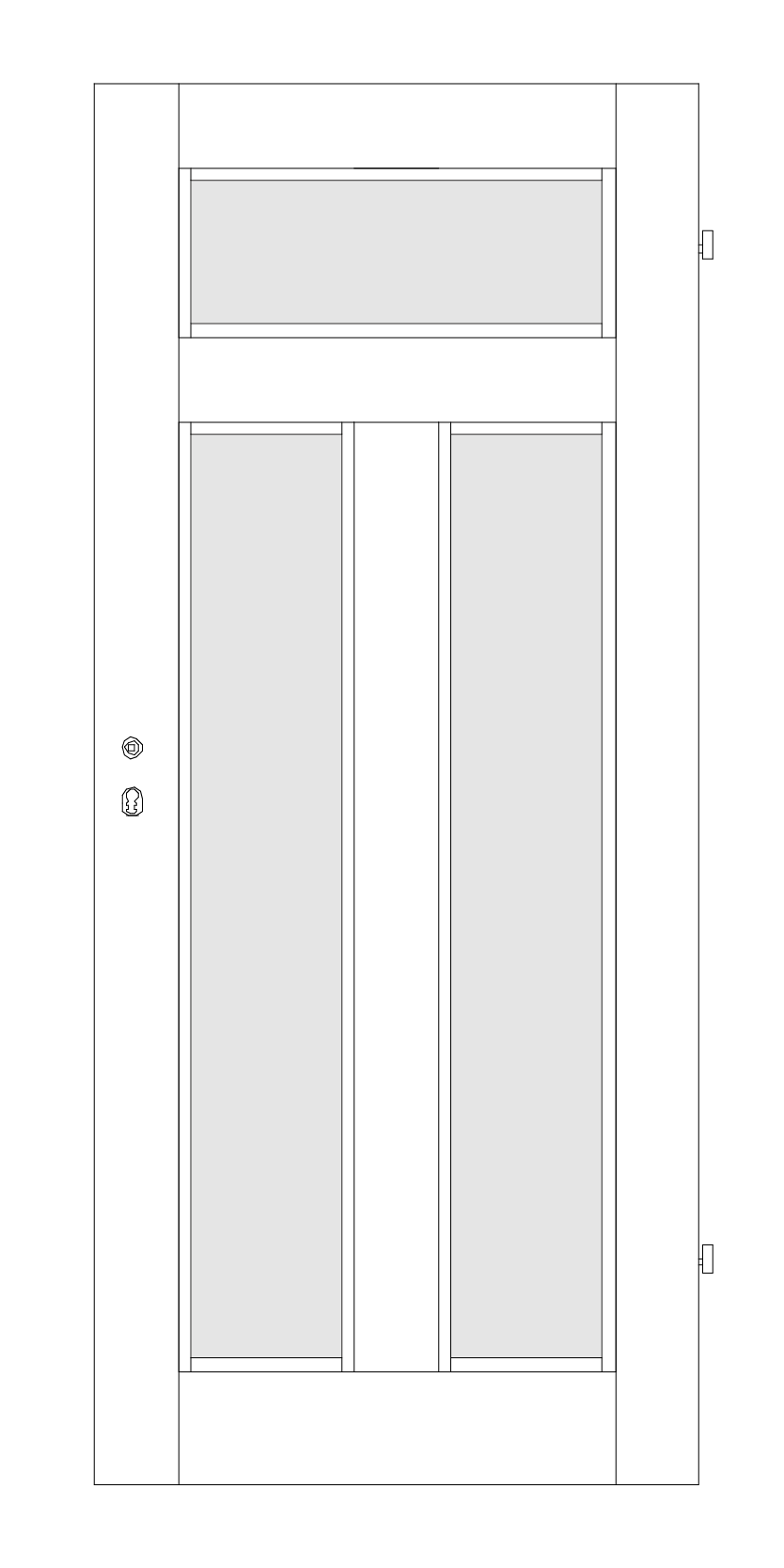 Landhaustür LS/H3-3xLA Zeichnung